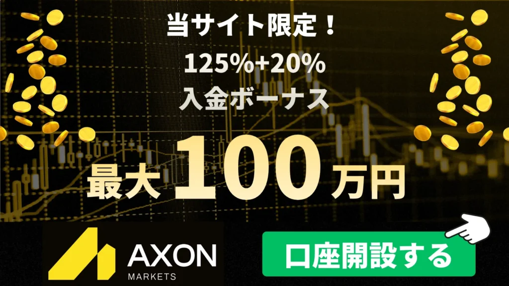 3位のAxonMarketsは125%+20%入金ボーナス