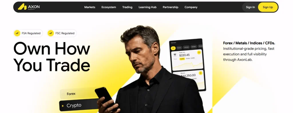 AxonMarketsの公式サイト画像