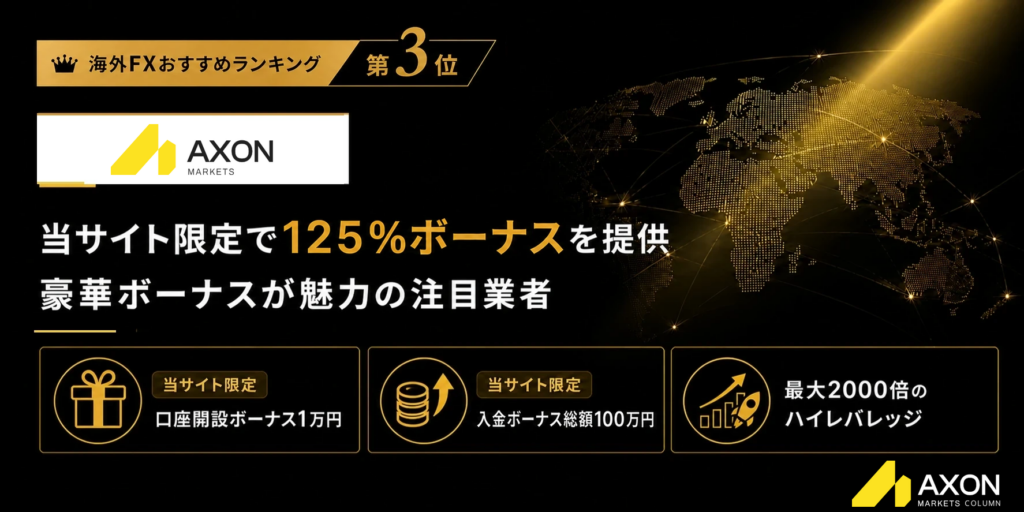 海外FXおすすめ業者比較ランキング3位はAxon Markets