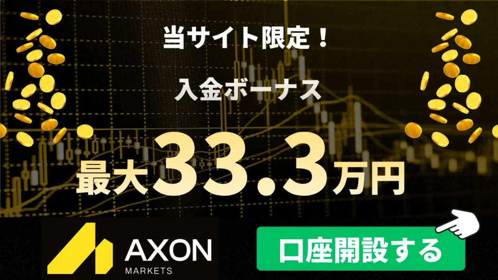 3位のAxonMarketsは最大50%入金ボーナス