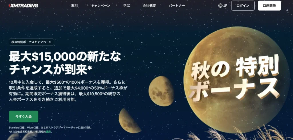 2位のXMTradingは100%+100%+50%+20%の入金ボーナス